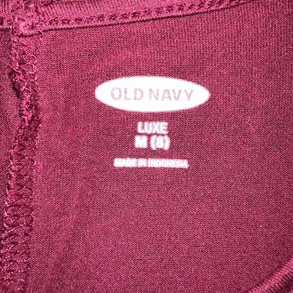 Old Navy Girls Luxe Shirt Top Pullover Dark Red Burgundy Stretch Soft Medium 8